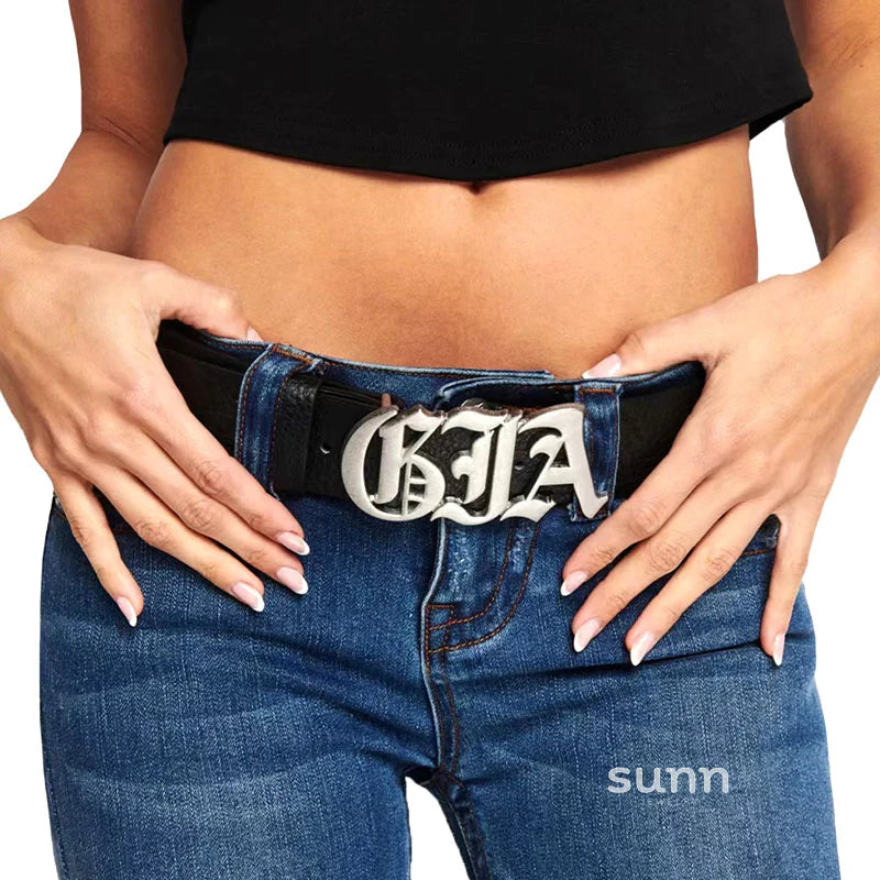 Levi Distressed Letter Belt