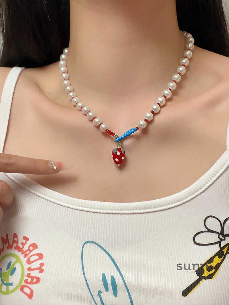 Leylani Sweet Pearl Strawberry Necklace [IBV37444]