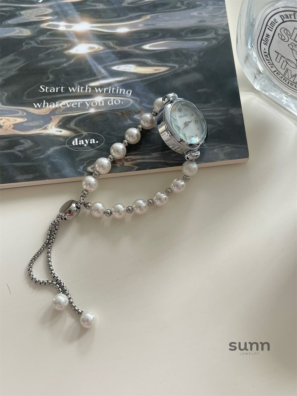 Leylanie Pearl Bracelet Watch [GRE5P744]