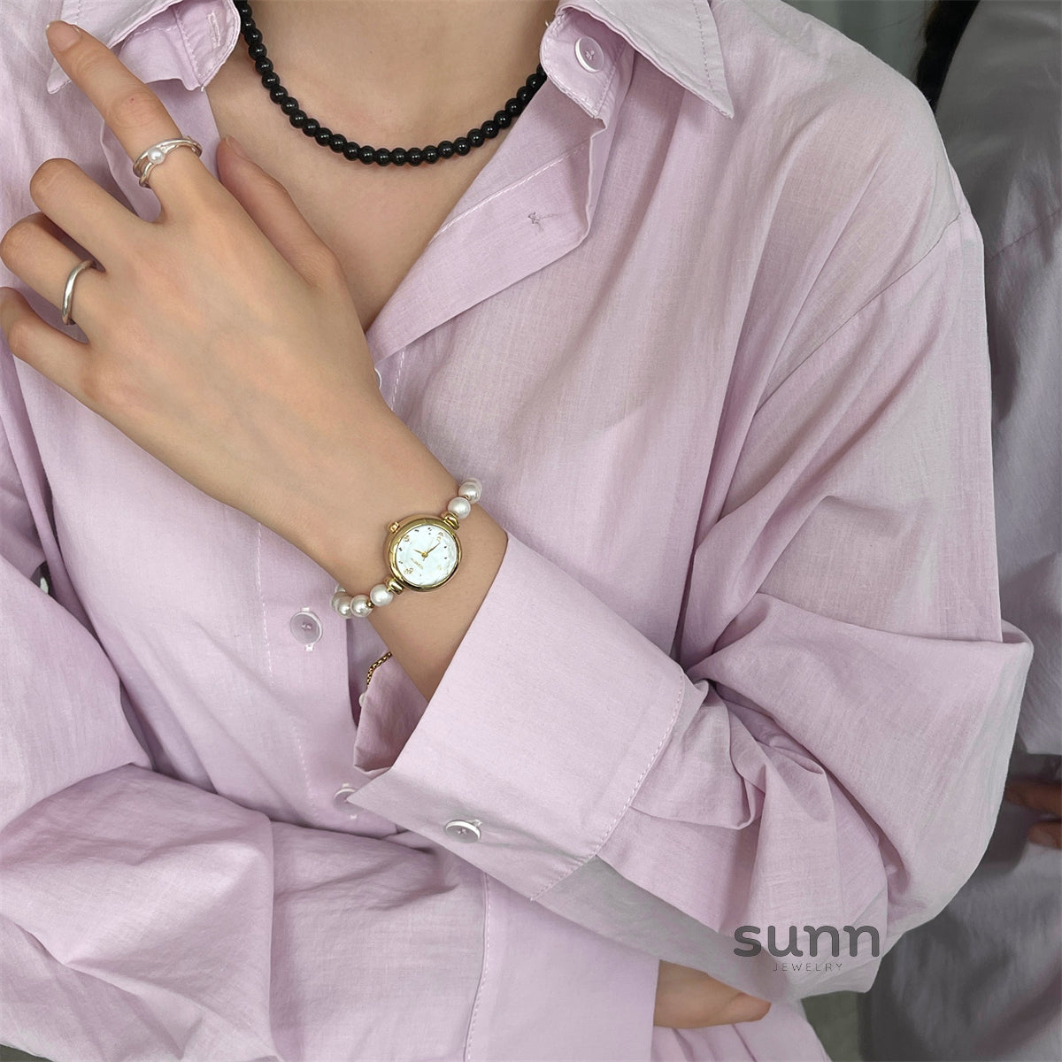 Leylanie Pearl Bracelet Watch [WVDQM2U3]