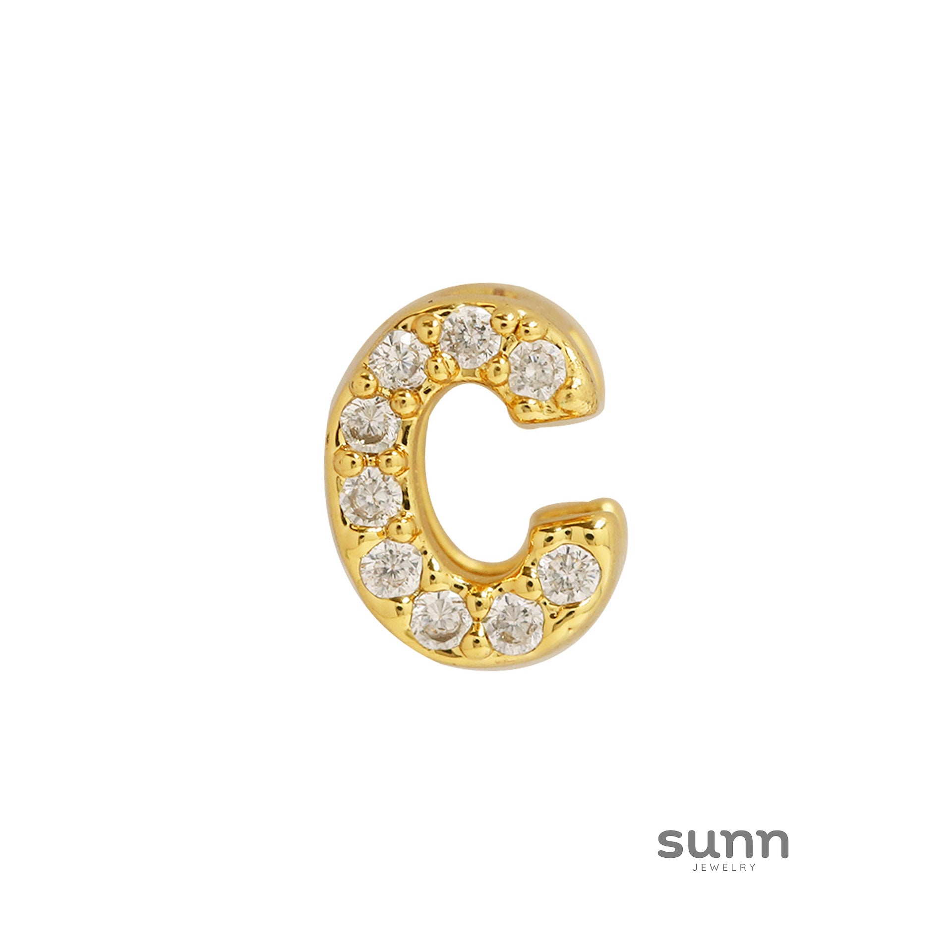 Leyna Gold Zircon Initial Necklace [P2XCBNTT]