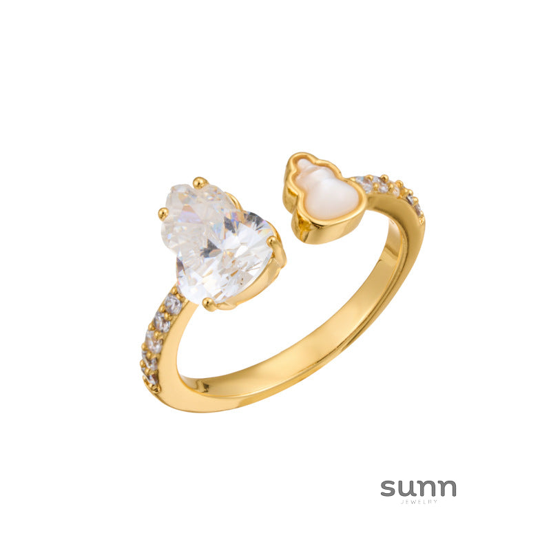 Lian Elegant Zircon Gourd Ring [JVNO16O0]