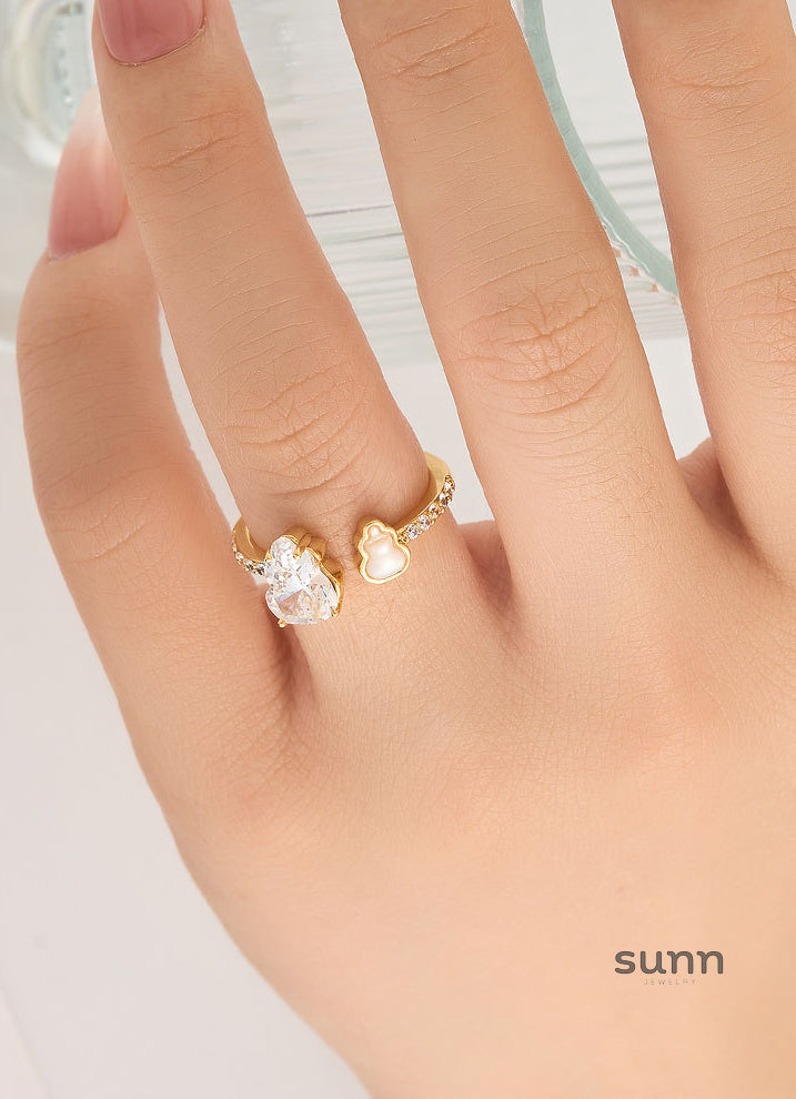 Lian Elegant Zircon Gourd Ring [ZDTTTMJ3]