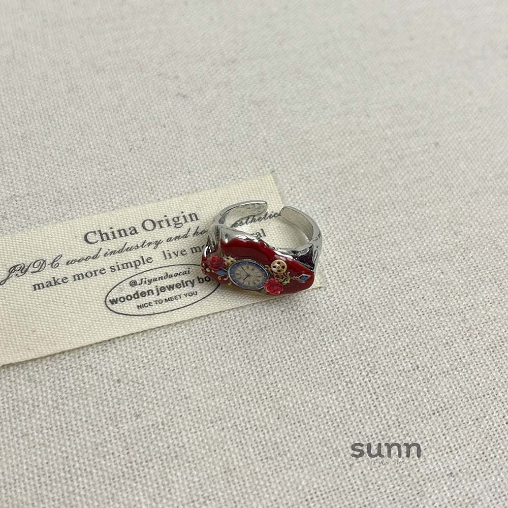 Lielle Enamel Timepiece Ring [XI2U3K3K]