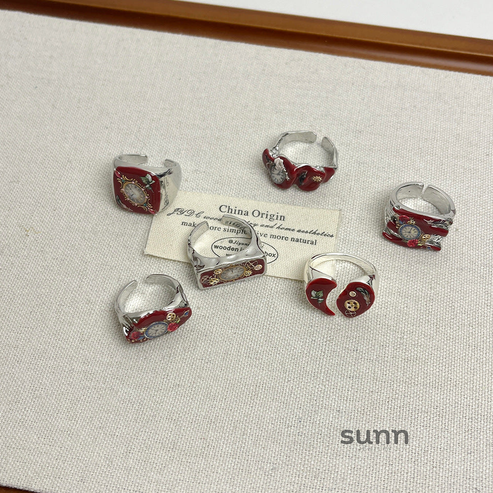 Lielle Enamel Timepiece Ring [S6NHX6YP]