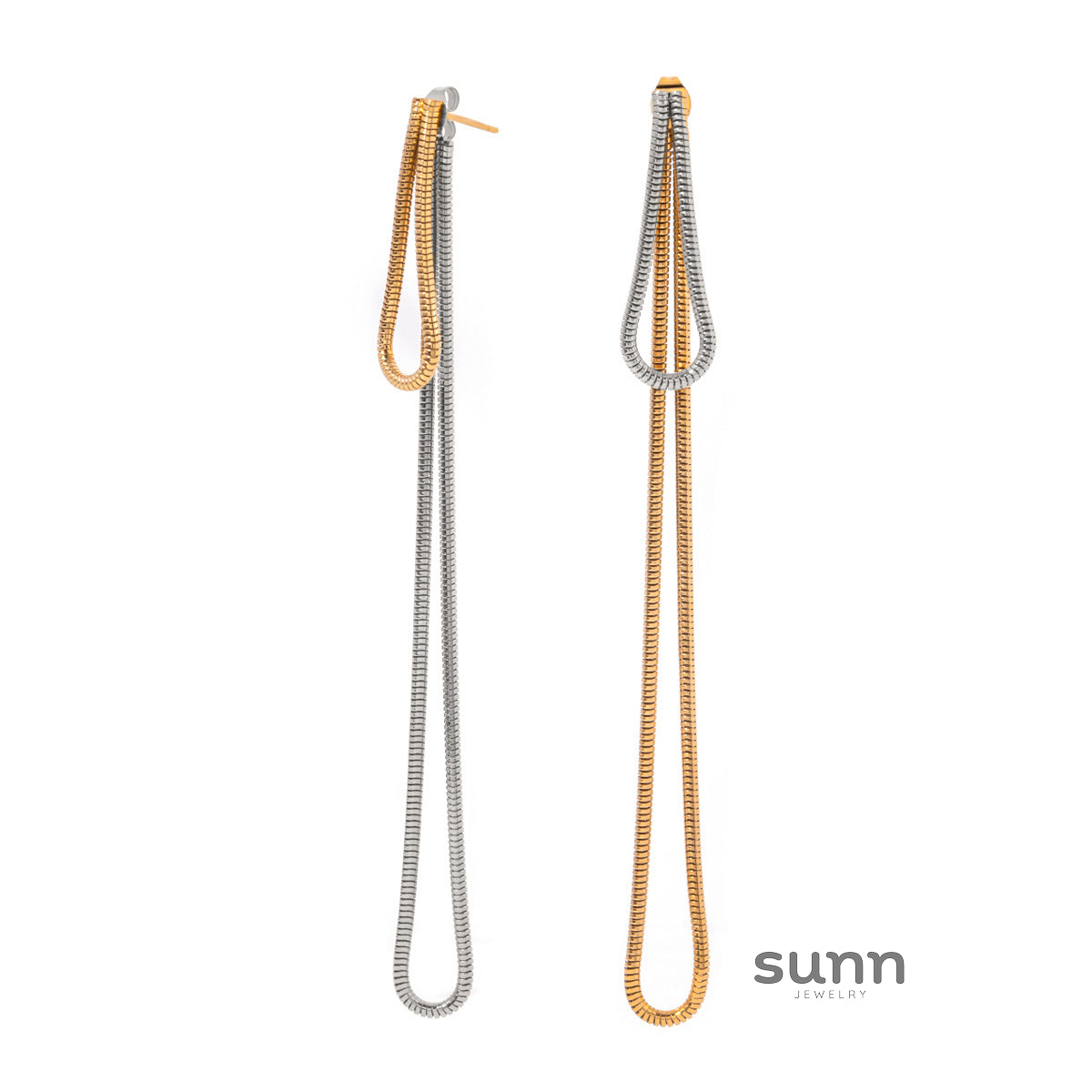 Lilah Gilded Snake Chain Earrings [Z9SLEYHZ]