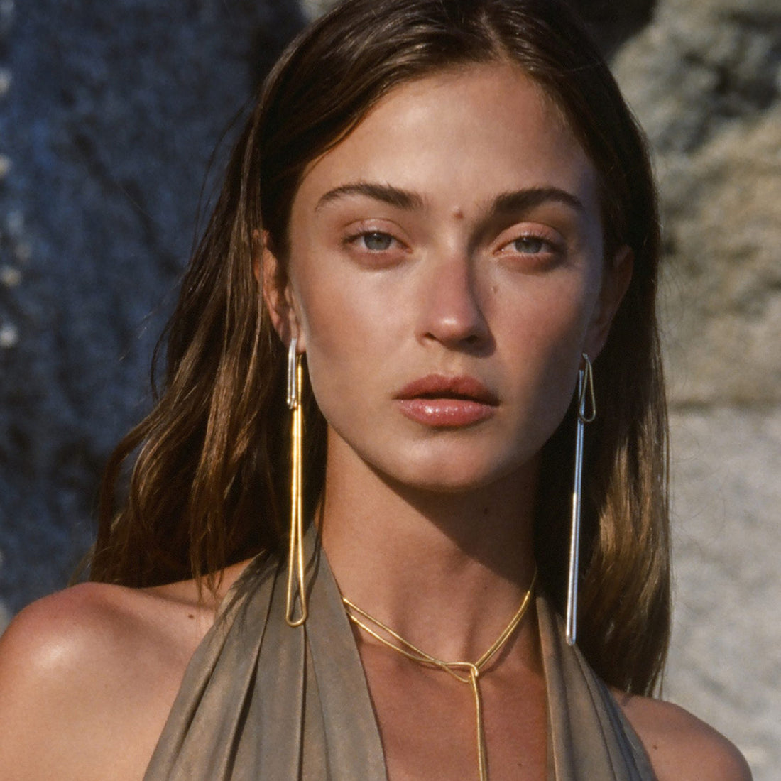 Lilah Gilded Snake Chain Earrings [XKMQI7ZL]