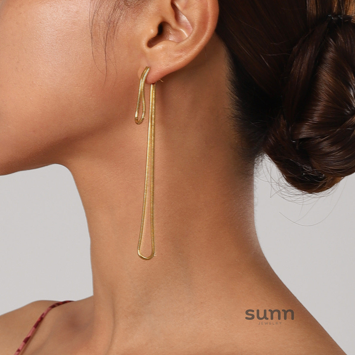 Lilah Gilded Snake Chain Earrings [NPPWSSV1]