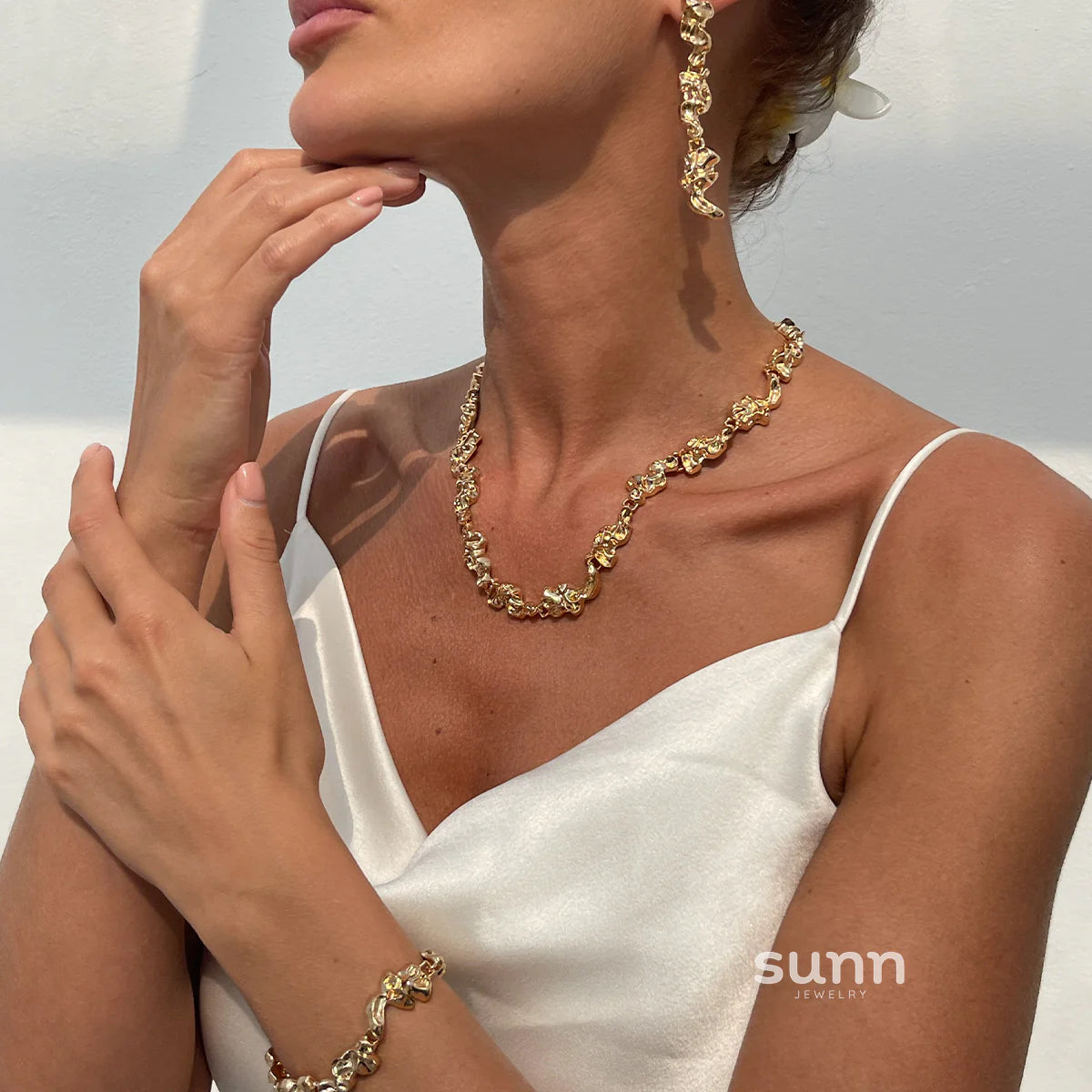 Lilia Irregular Pleated Jewelry Set