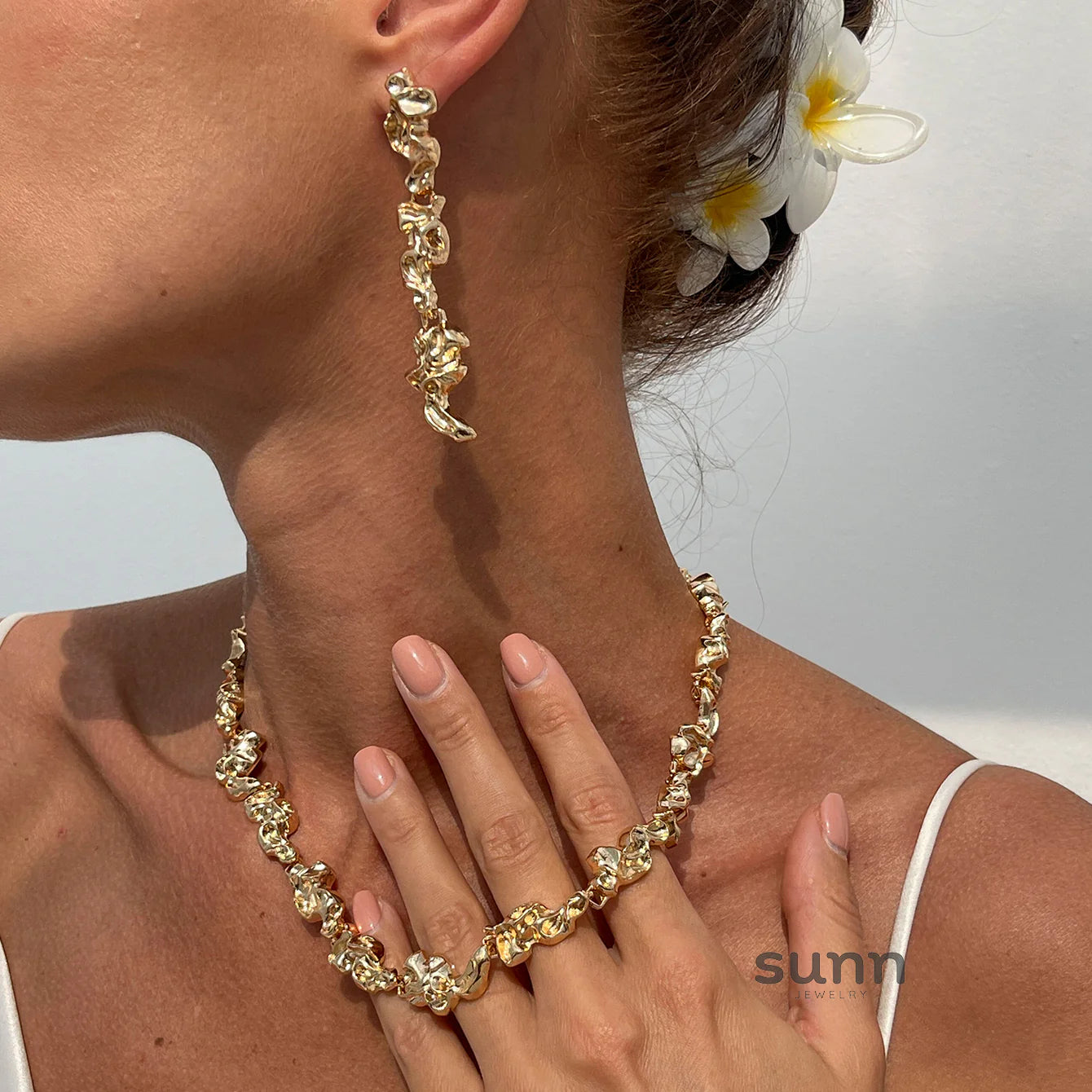 Lilia Irregular Pleated Jewelry Set