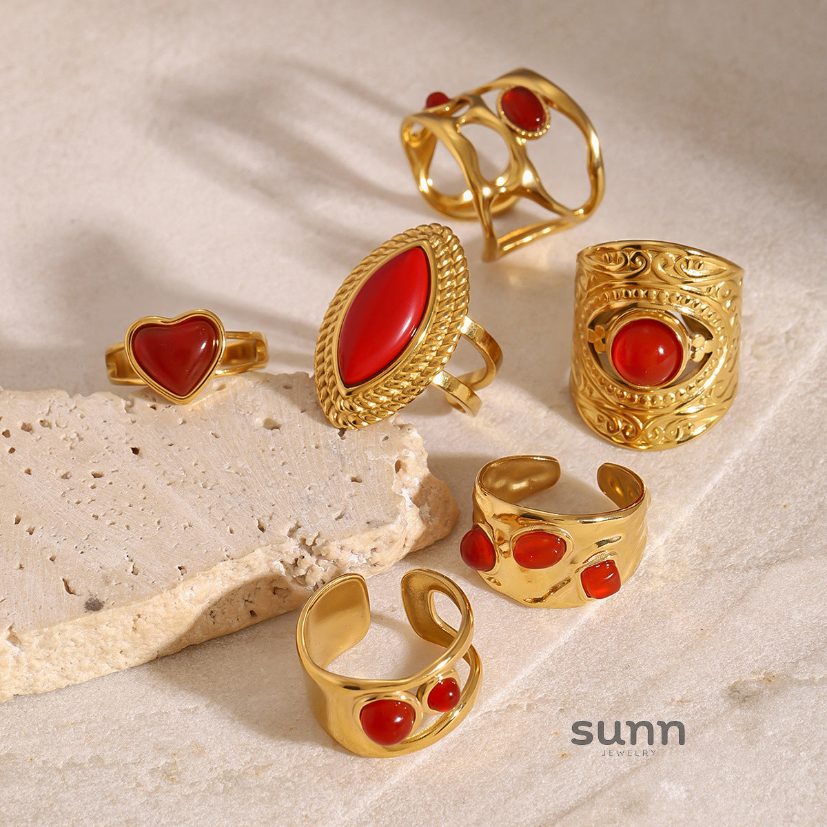 Lilliana Red Agate Statement Ring [RDJ1ZUQQ]