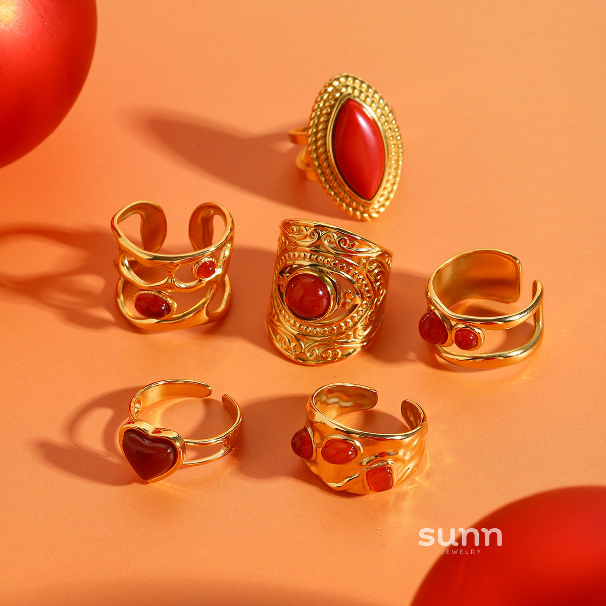 Lilliana Red Agate Statement Ring [DH2A5X3A]