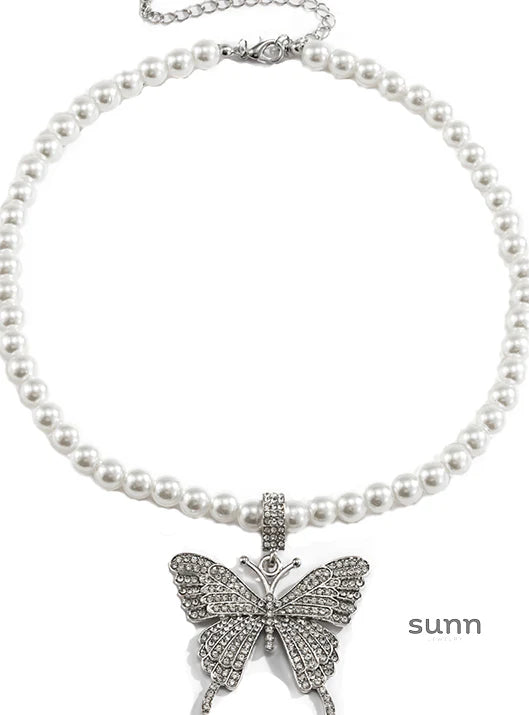 Lillith Rhinestone Butterfly Choker