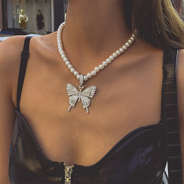 Lillith Rhinestone Butterfly Choker