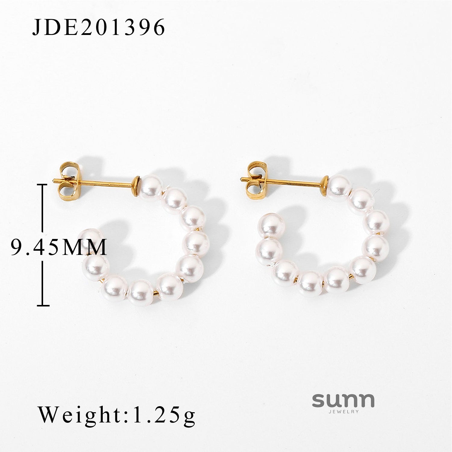 Lilly Gold Pearl C-Hoop Earrings [76067K6E]