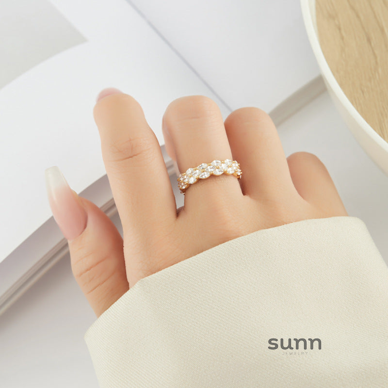 Lillyann Golden Zircon Open Ring [XJSOHQ8D]