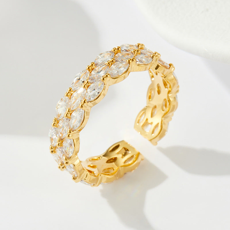 Lillyann Golden Zircon Open Ring [XJSOHQ8D]