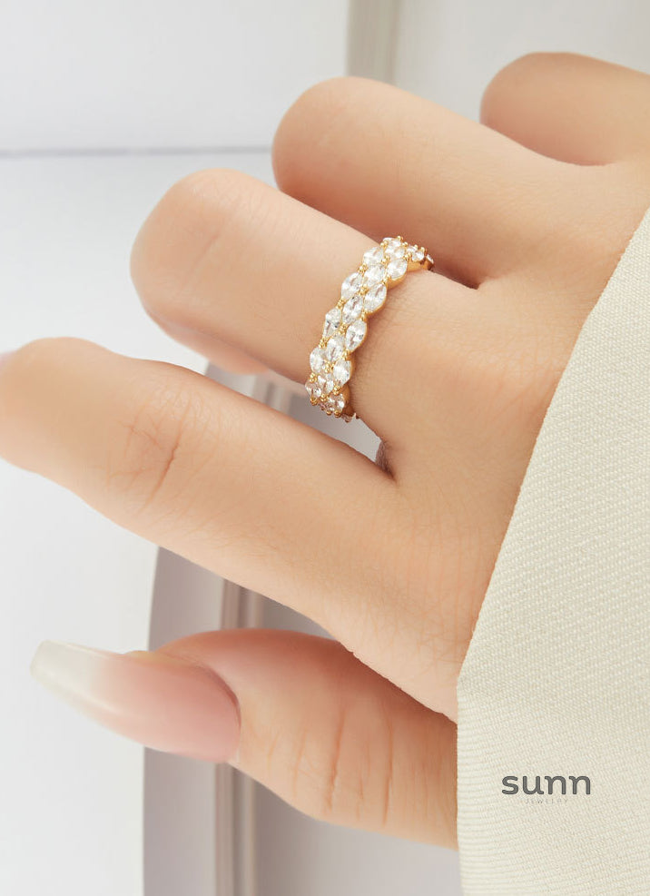 Lillyann Golden Zircon Open Ring [1A77OZN8]