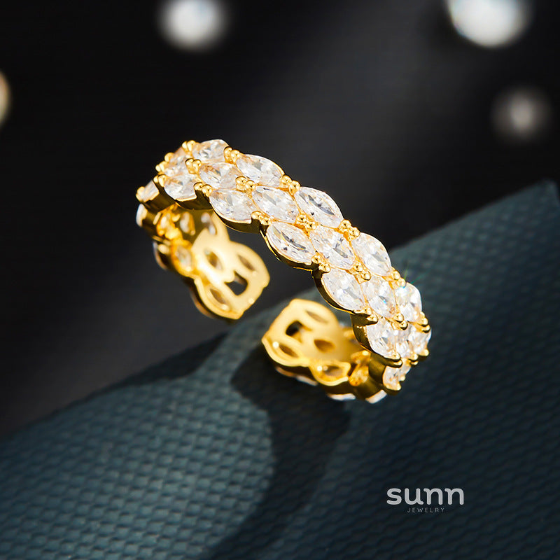 Lillyann Golden Zircon Open Ring [7P176DGE]