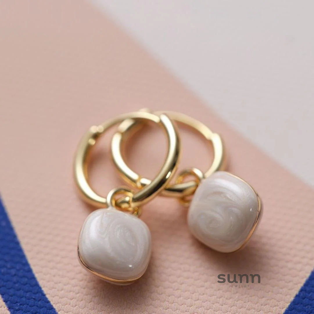 Lilyana Square Enamel Earrings