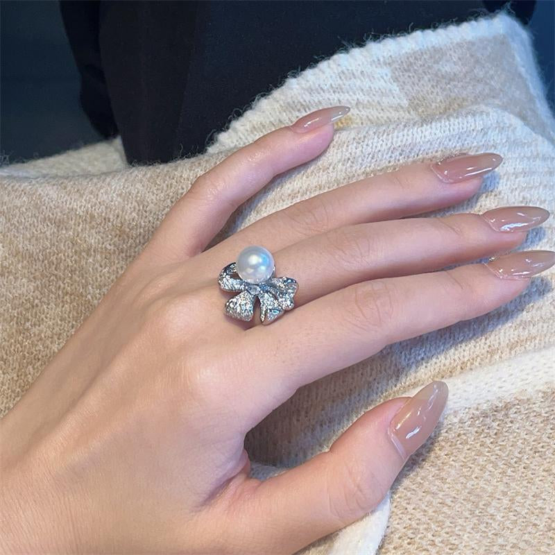 Lilyanne Pearl Bow Open Ring [Z8E37N9O]