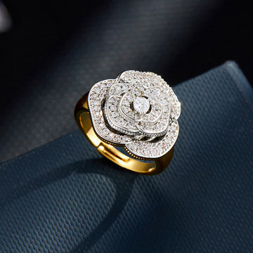 Liv Dual Tone Camellia Ring [DF1RYNX0]