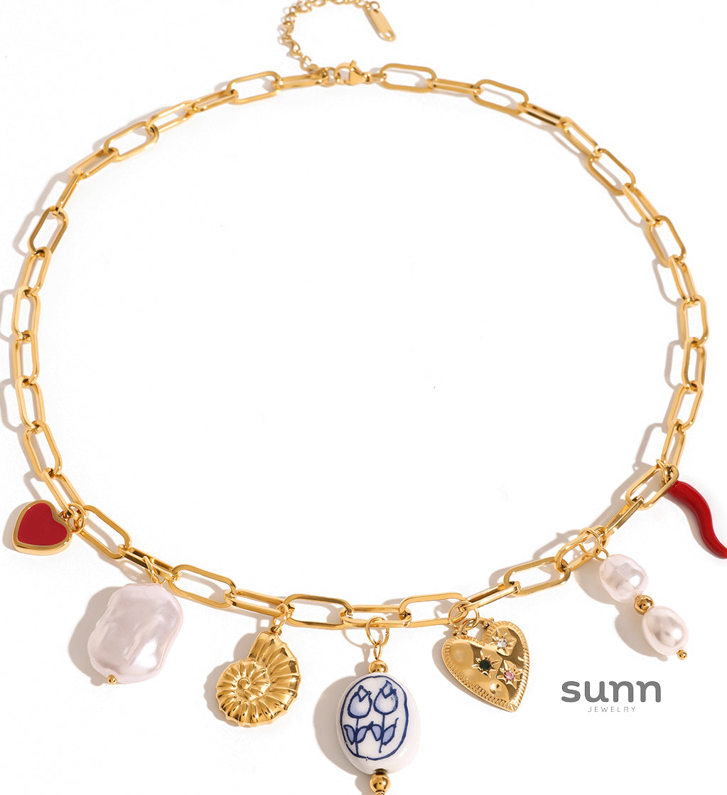Lively Pearl Heart Necklace [LZ10VYDX]