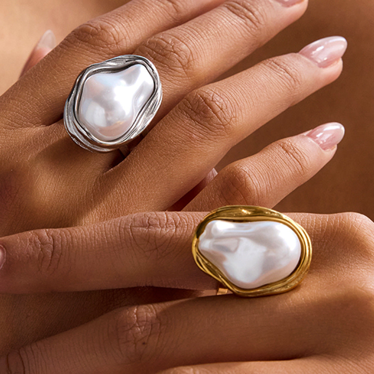 Liya Geometric Pearl Ring [FFHSH1M2]