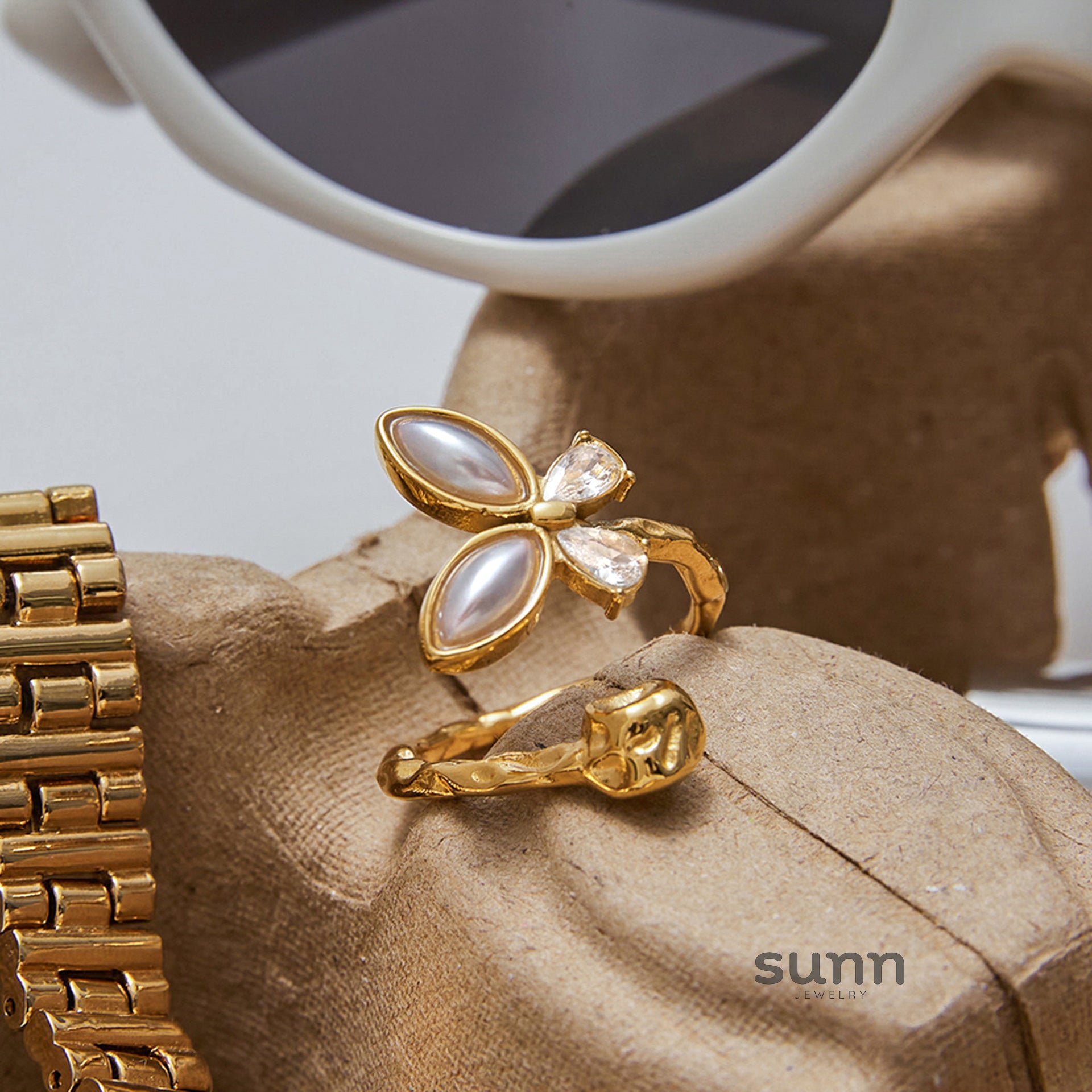 Liza Pearl Butterfly Ring [96843AKO]