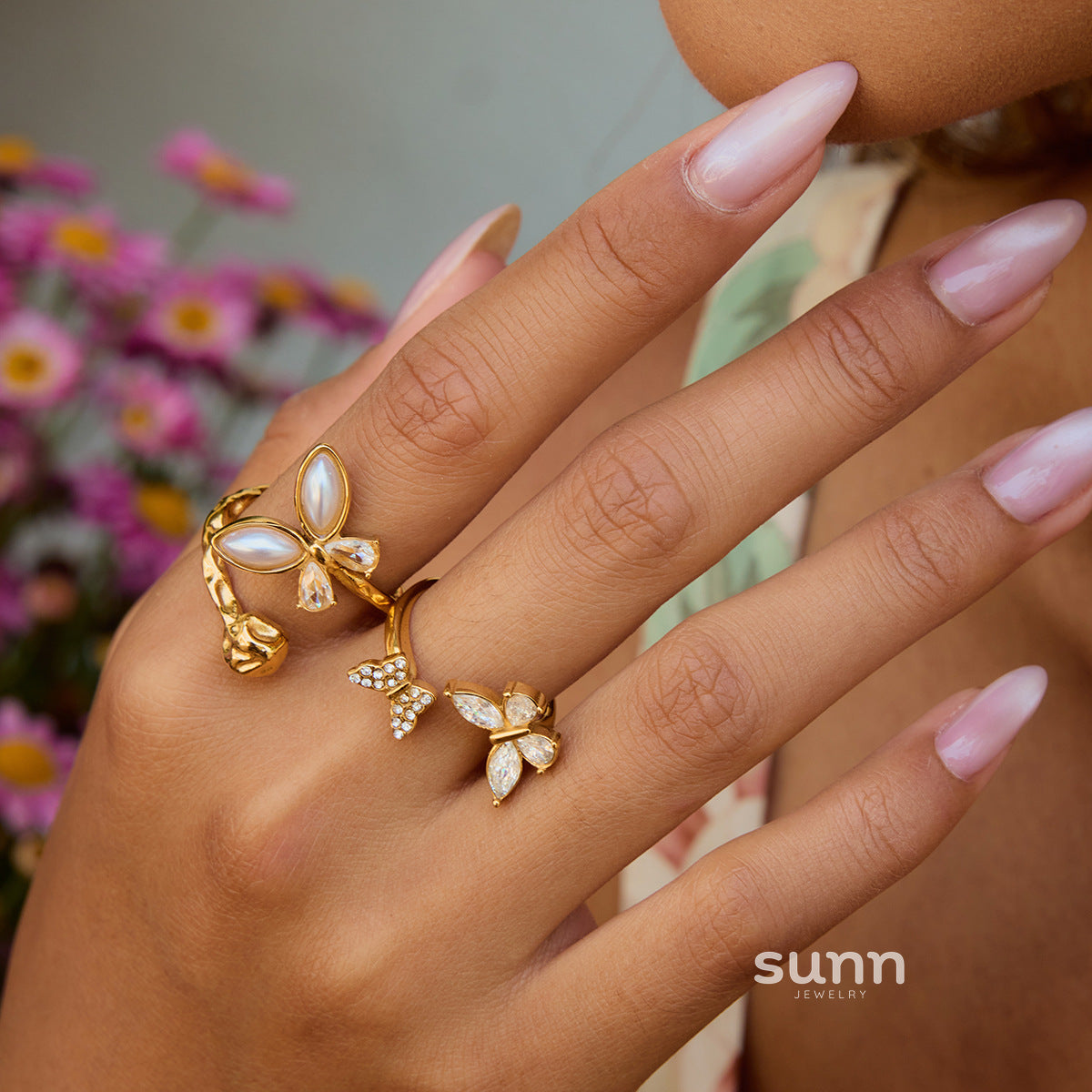 Liza Pearl Butterfly Ring [5HKMMUS7]
