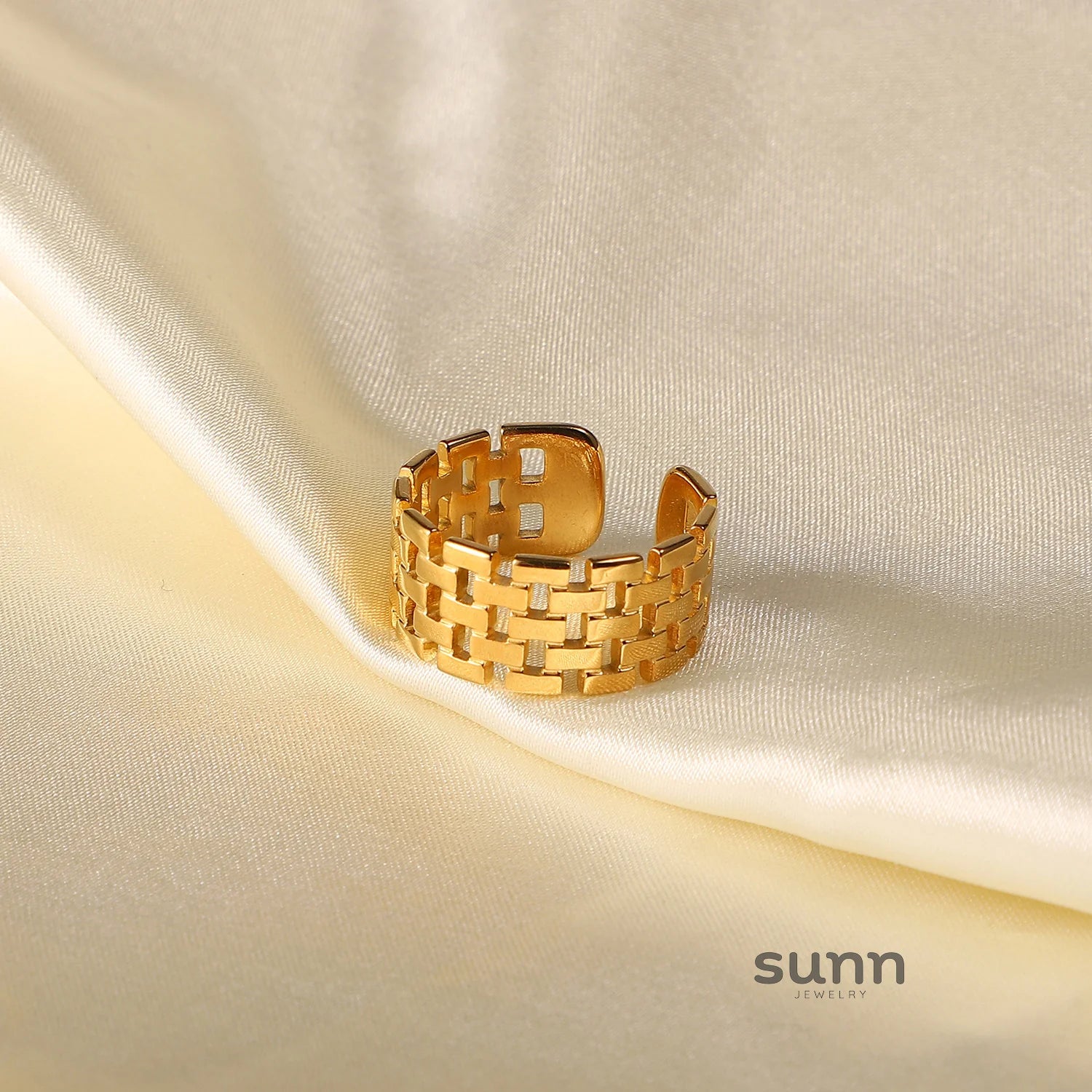 Liza Wide Gold Open Ring