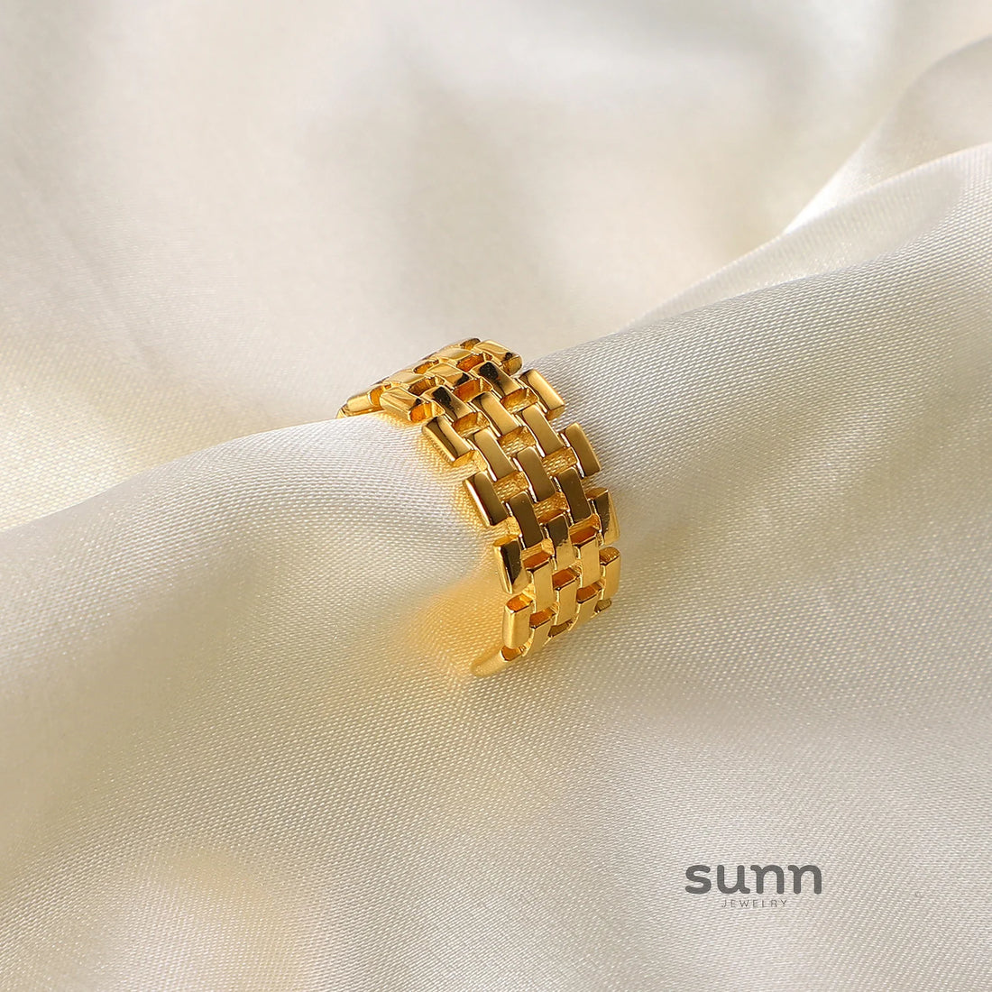 Liza Wide Gold Open Ring