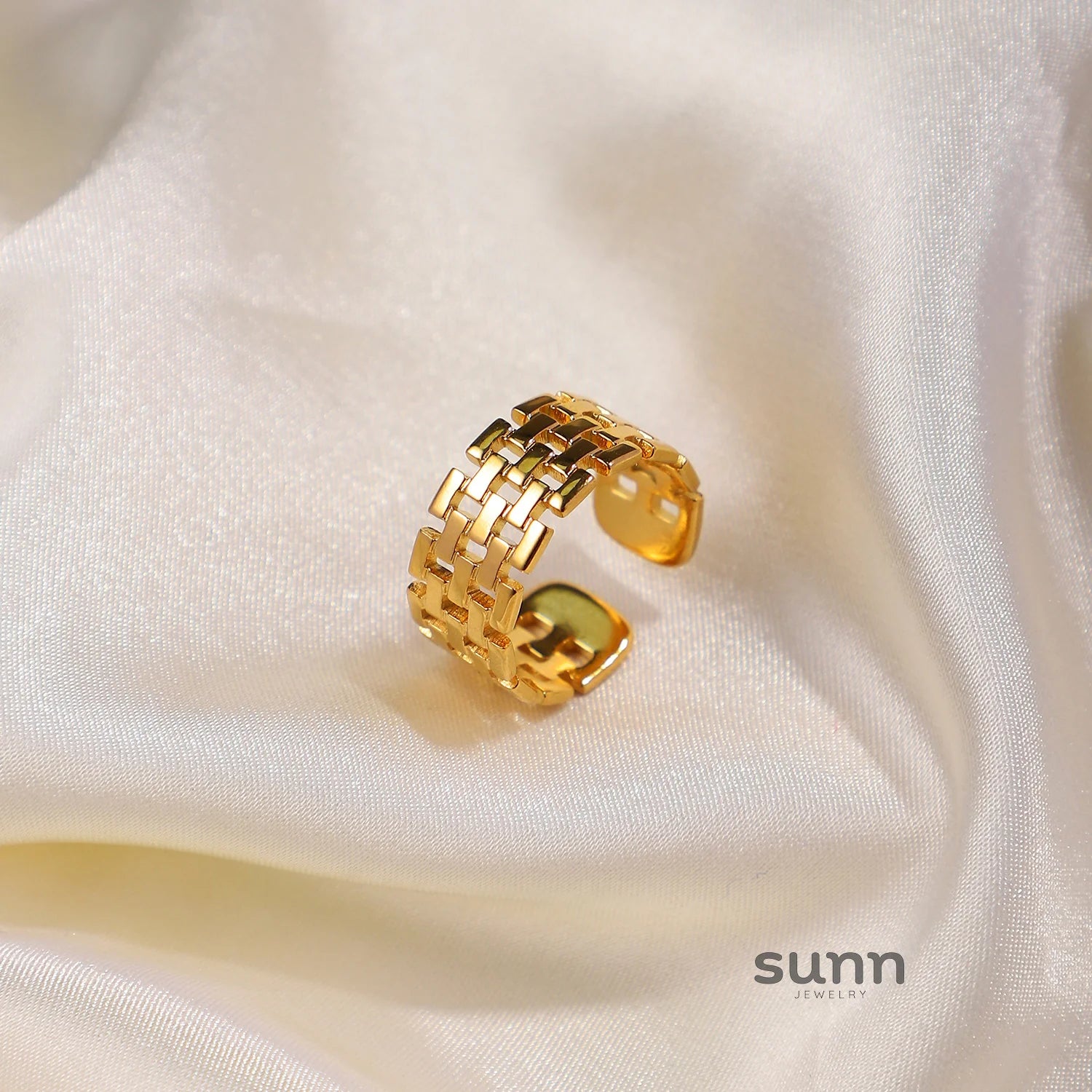 Liza Wide Gold Open Ring