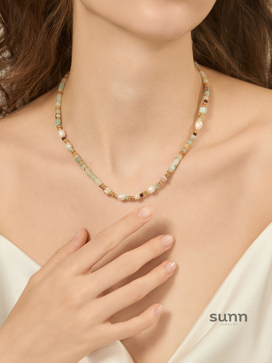 Lochlyn Amazonite Pearl Choker [0EYIX4A7]