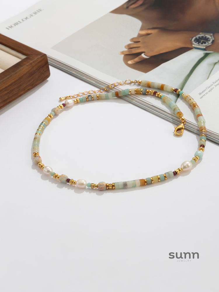 Lochlyn Amazonite Pearl Choker [1N2LRAOP]