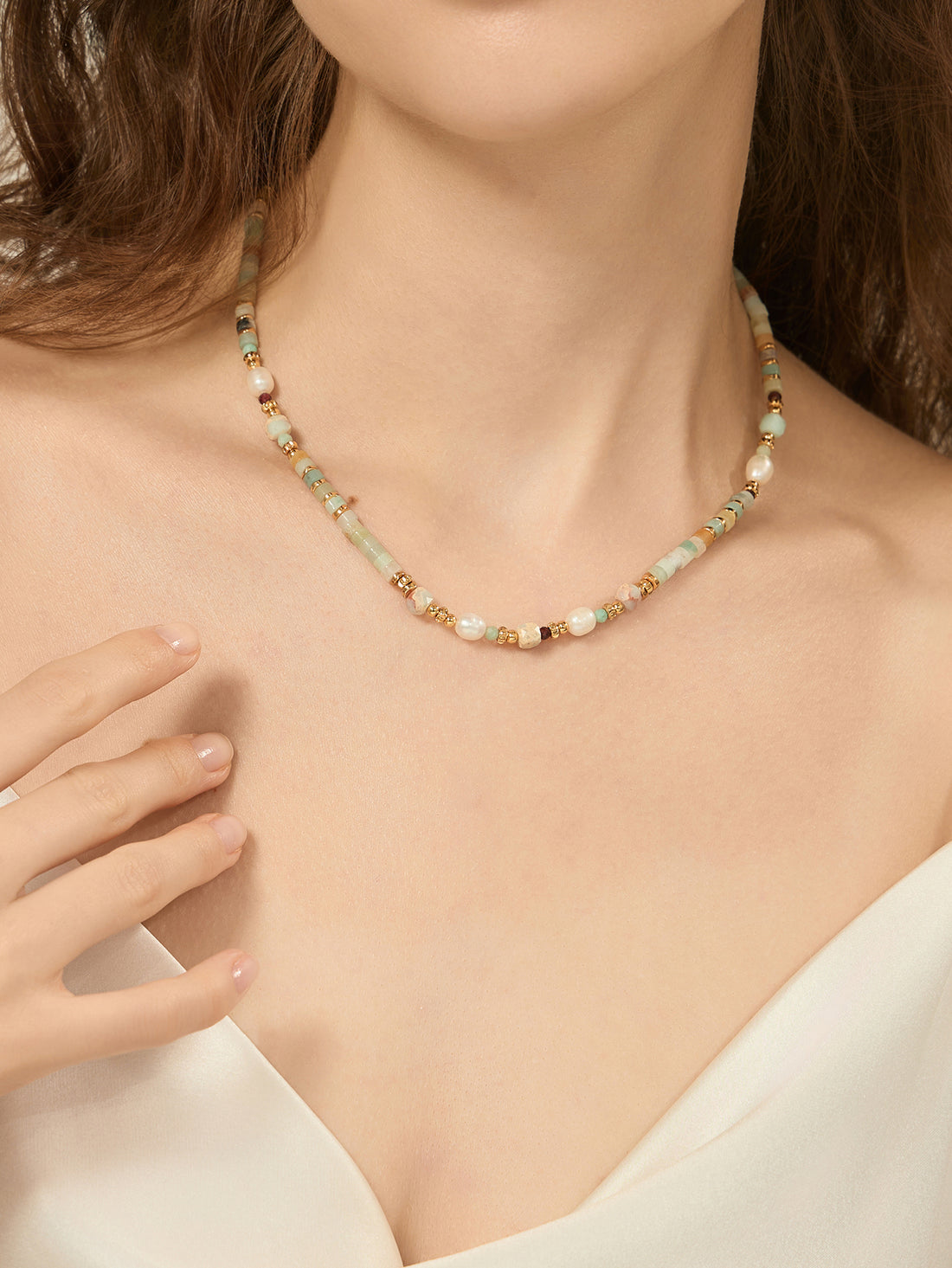 Lochlyn Amazonite Pearl Choker [0EYIX4A7]