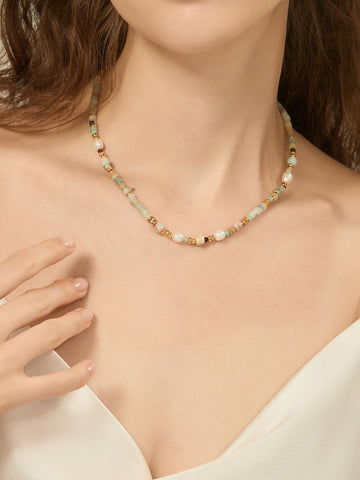 Lochlyn Amazonite Pearl Choker [0EYIX4A7]