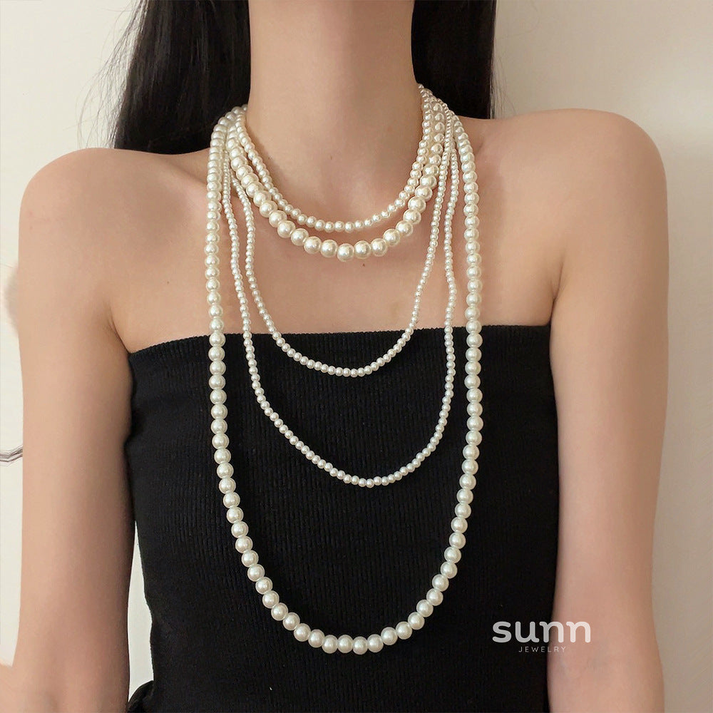 Logan Layered Pearl Necklace [8Z63G986]