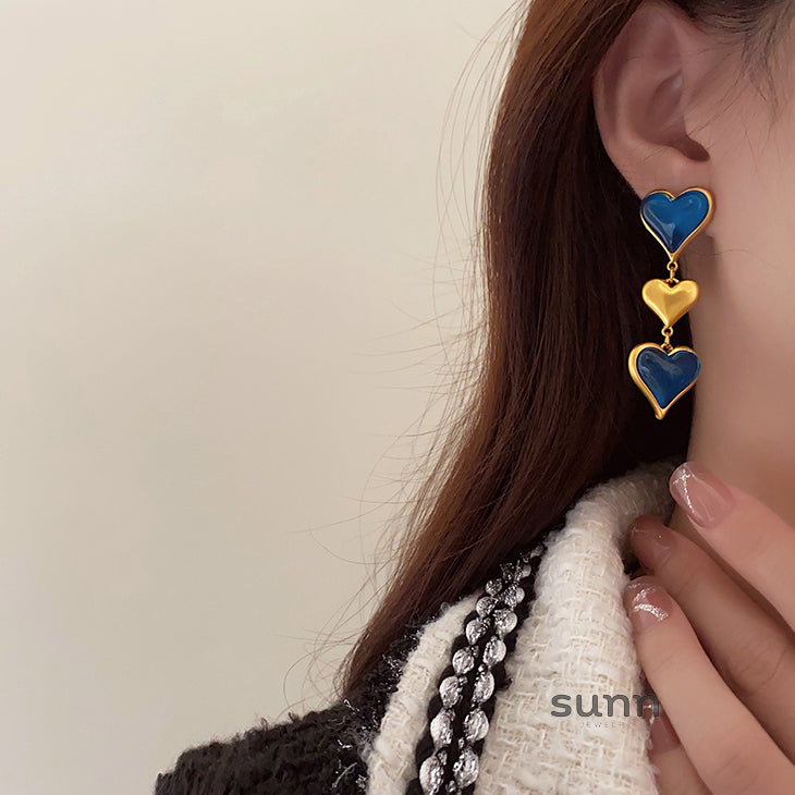 Londyn Elegant Blue Heart Earrings [FBQYVYYQ]