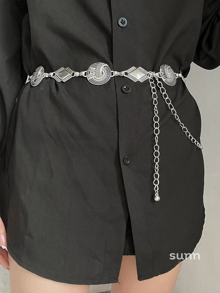 Loralei Geometric Chain Belt