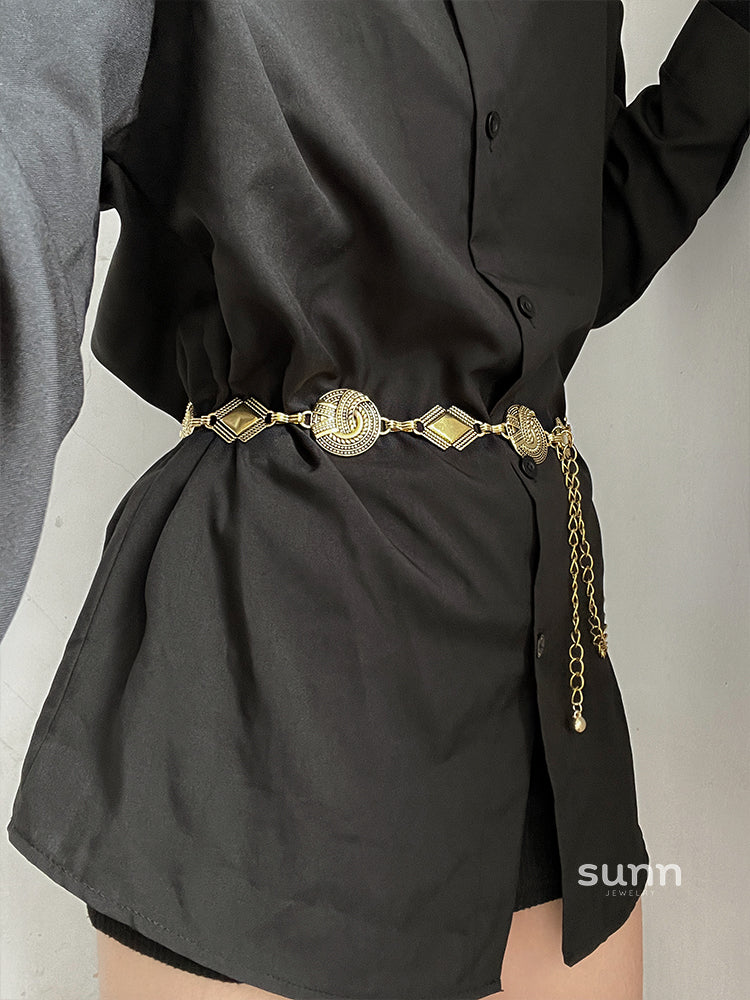 Loralei Geometric Chain Belt