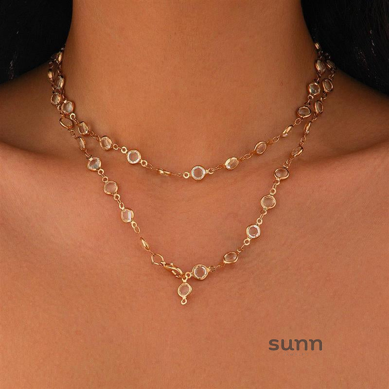 Loralei Layered Rhinestone Necklace [2LQUVBU0]