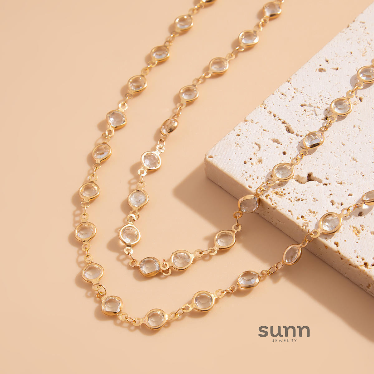 Loralei Layered Rhinestone Necklace [EZV10O8M]