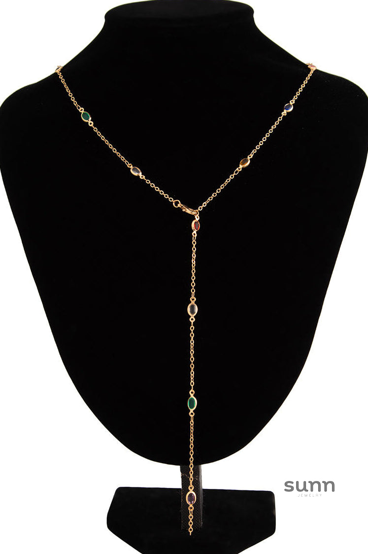 Loralei Layered Rhinestone Necklace [UO1SU0EX]