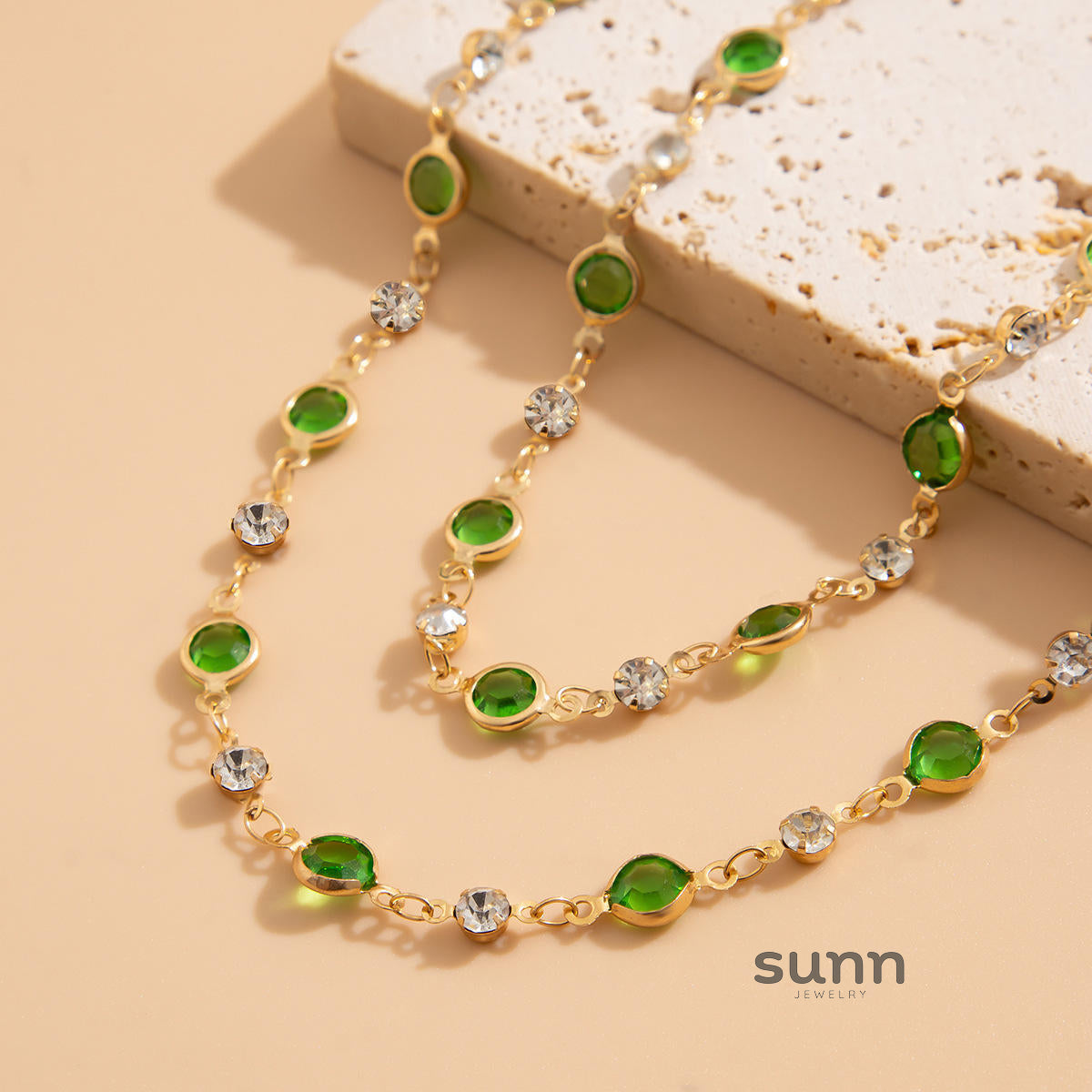 Loralei Layered Rhinestone Necklace [9QBNPTQF]