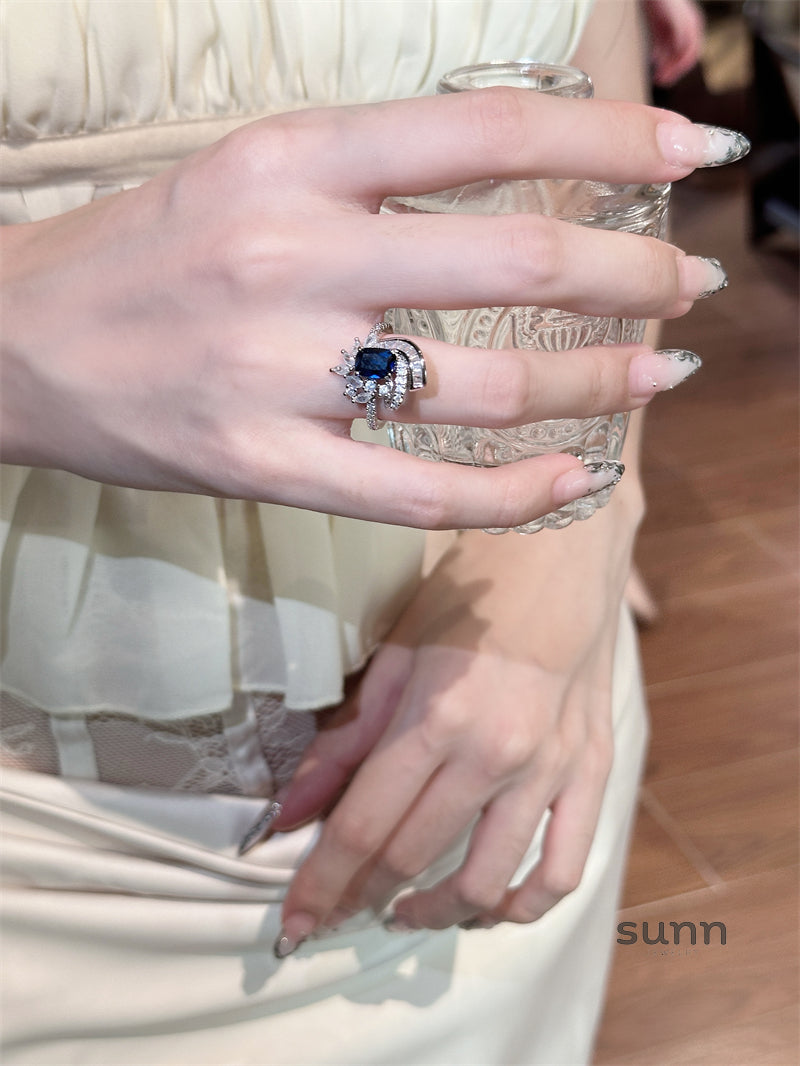 Lorraine Sapphire Pave Open Ring [UMQU3XEJ]