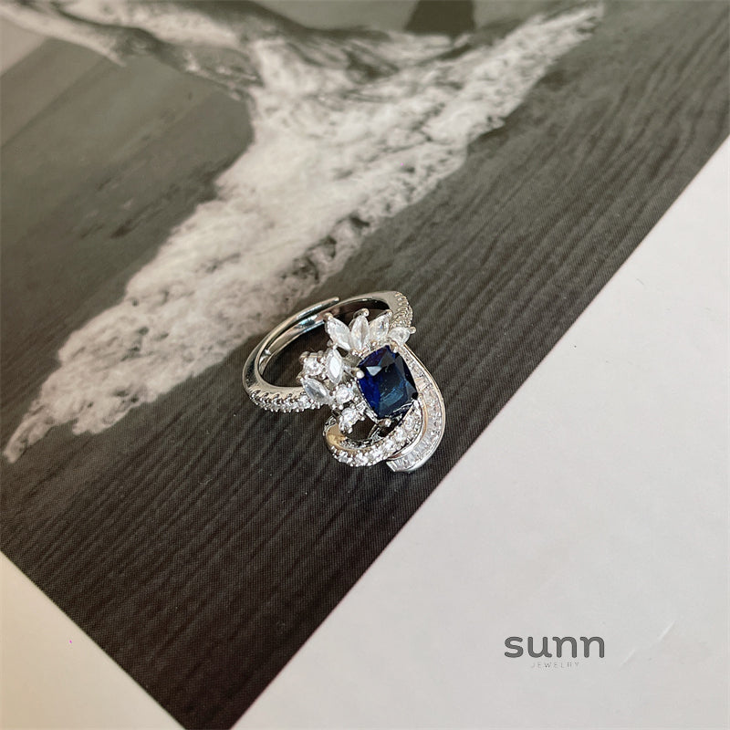 Lorraine Sapphire Pave Open Ring [2D85ZUOL]
