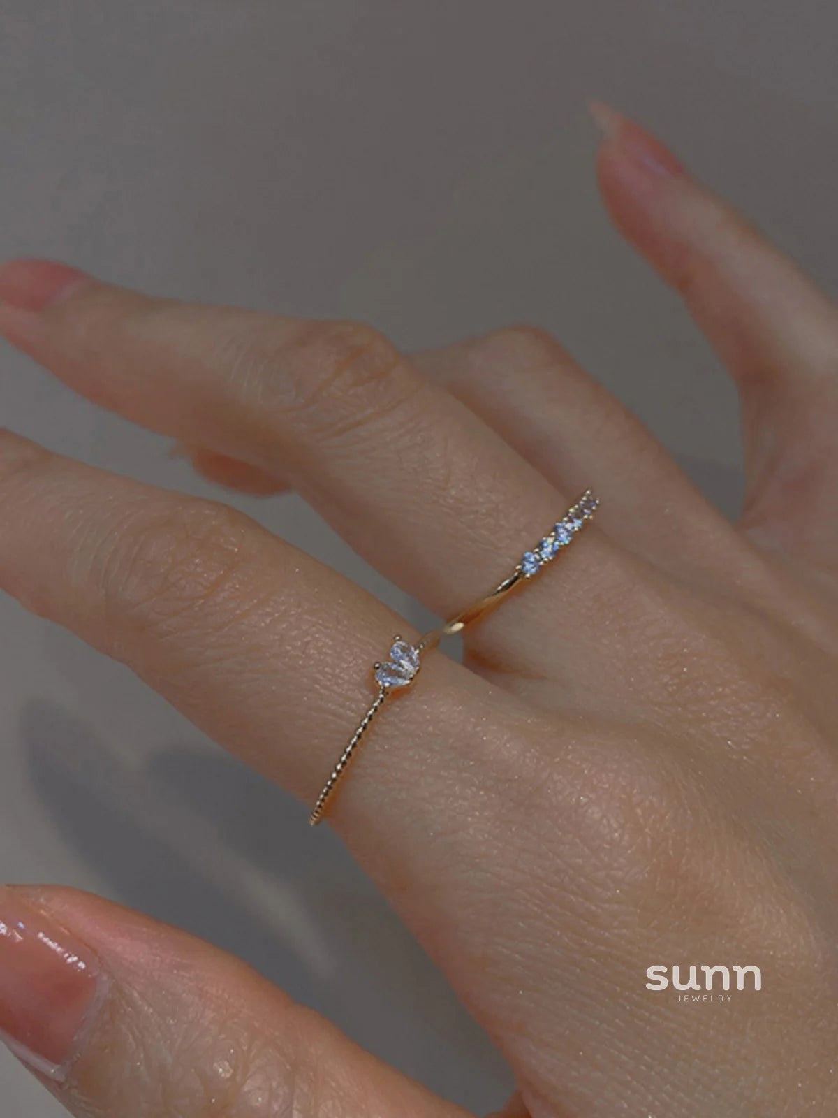 Loryn Golden Heart Zircon Ring
