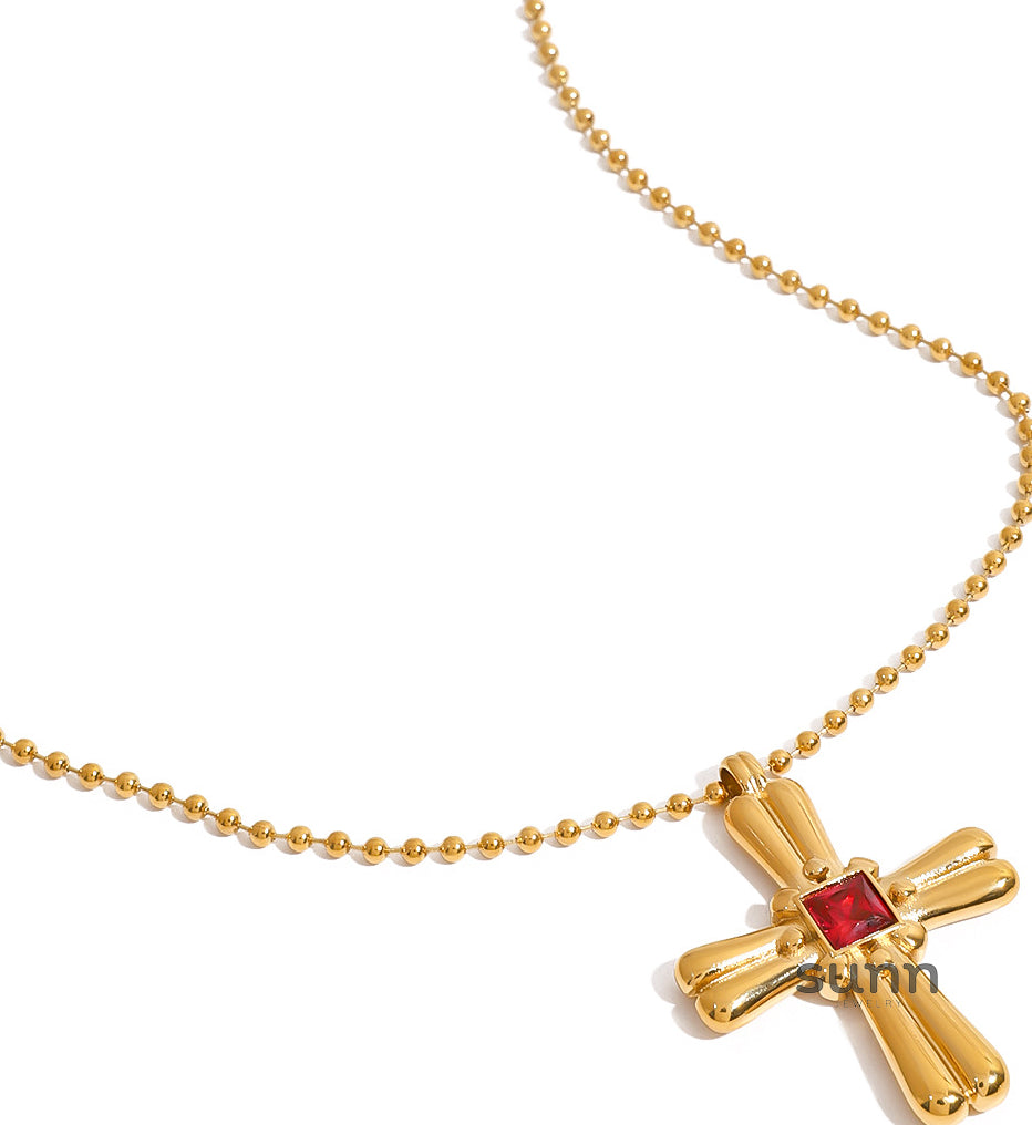 Lou Cross Pendant Necklace [TZOF22VV]