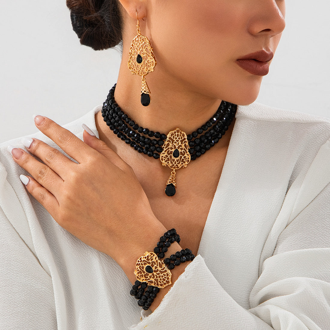 Lou Pearl Floral Collar Necklace [SPZZ9IWG]